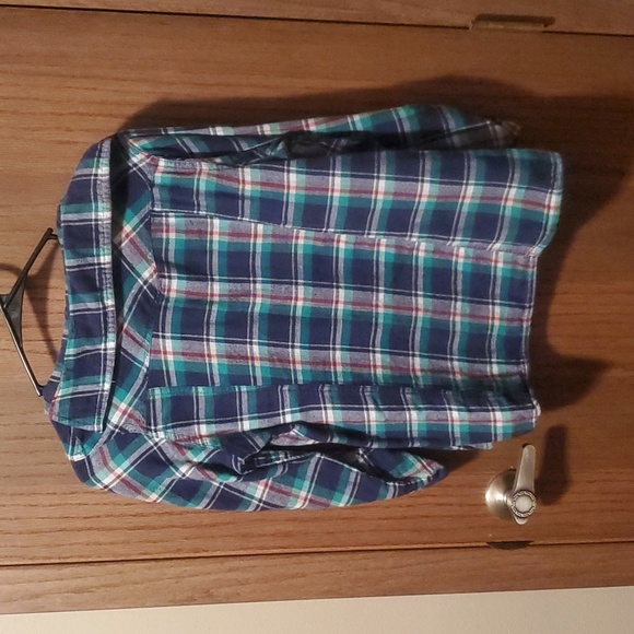 Size M Blue/Green Flannel - Picture 3 of 4